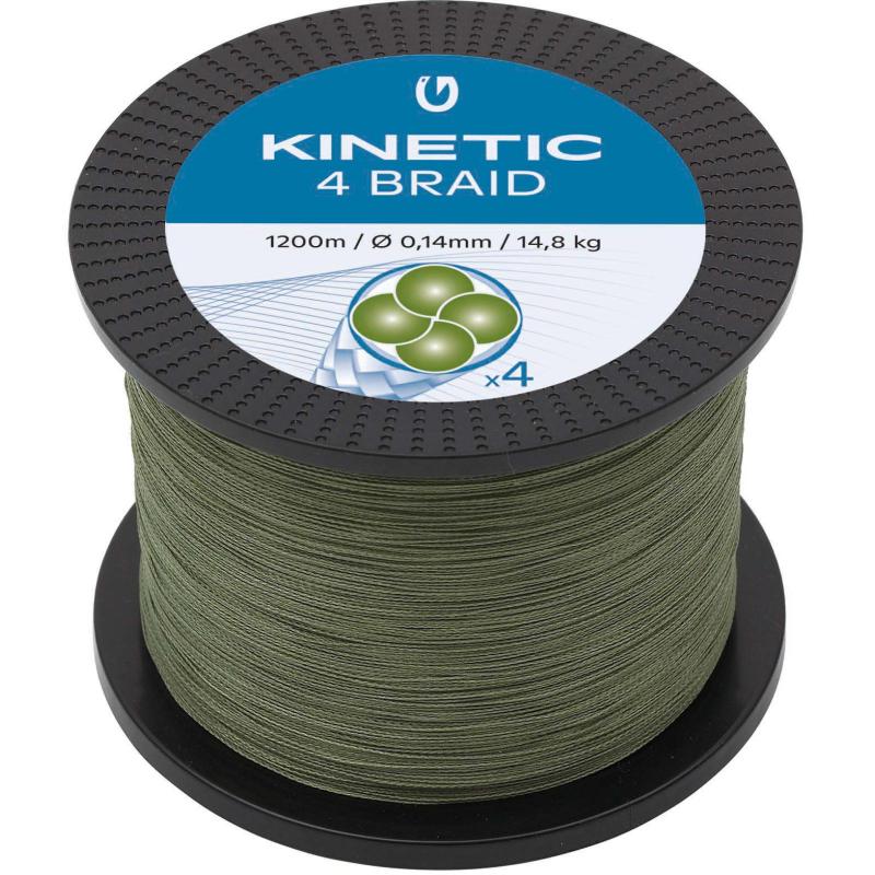 Kinetic 4 Braid 1200 m 0,25 mm / 21,0 kg Dusty Green
