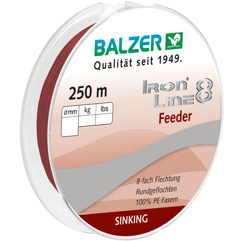 Balzer Iron Line 8 Feeder donkerrood 250m 0,10mm