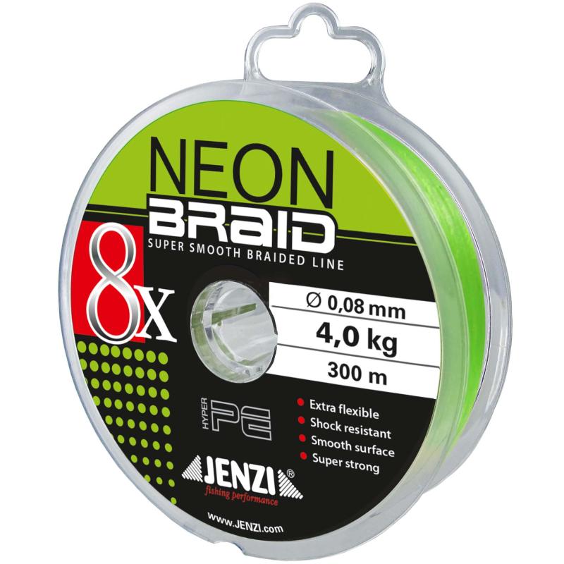 Jenzi neon braid 8x green 300m 0,08