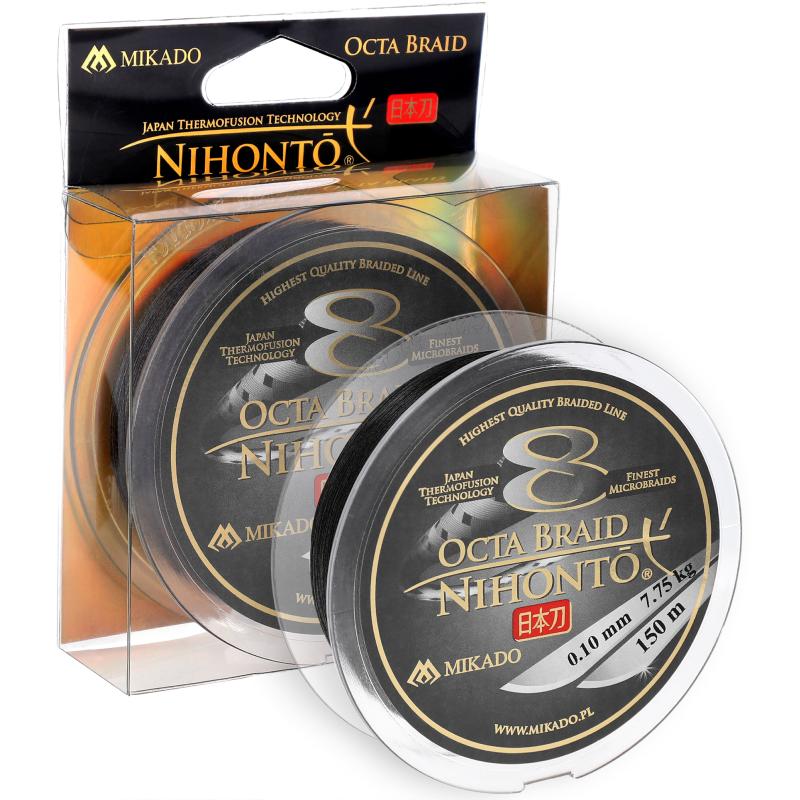 Mikado Nihonto Octa Braid - 0.10mm / 7.75Kg / 150M - Black