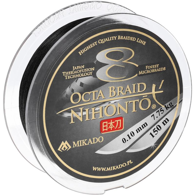 Mikado Nihonto Octa Braid - 0.10mm / 7.75Kg / 150M - Zwart