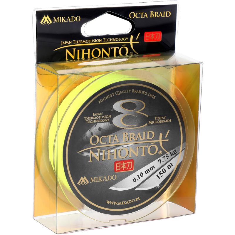 Mikado Nihonto Octa Braid - 0.12mm / 8.9Kg / 150M - Fluo Yellow