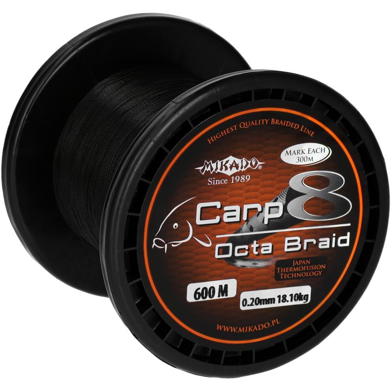 Mikado Carp Octa Braid - 0.16mm / 12.9Kg / 600M - Zwart