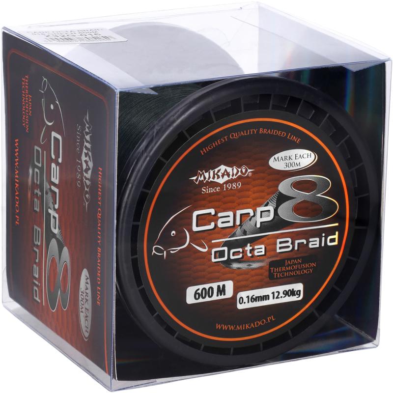 Mikado Carp Octa Braid - 0.16mm / 12.9Kg / 600M - Groen