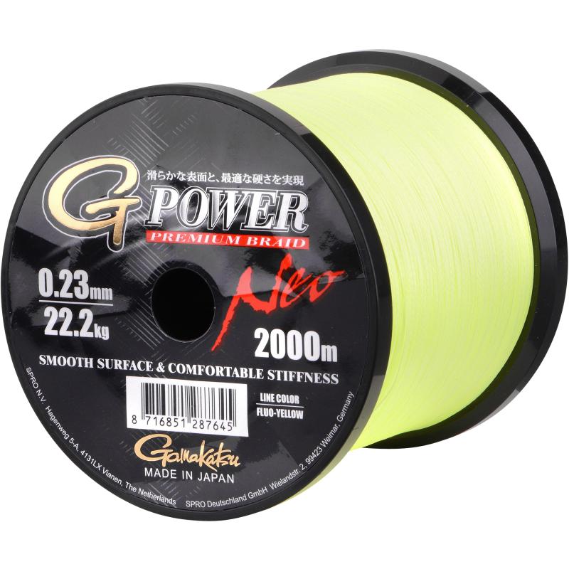 Gamakatsu G-Power Prem 2000M Fluo-Yellow 0.12Mm