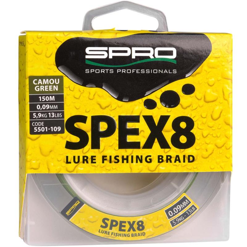 Spro Spex8 Tresse Camo Vert 0.12mm 150M