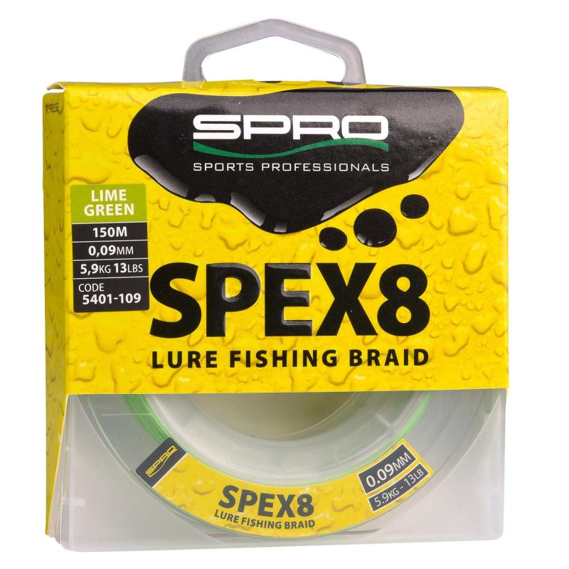 Spro Spex8 Tresse Vert Citron 0.12mm 150M