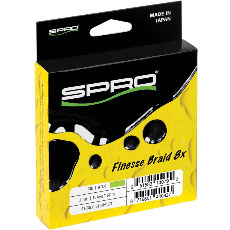 Spro Finesse Braid 8X 7Kg 150M 0.10 Lime Green