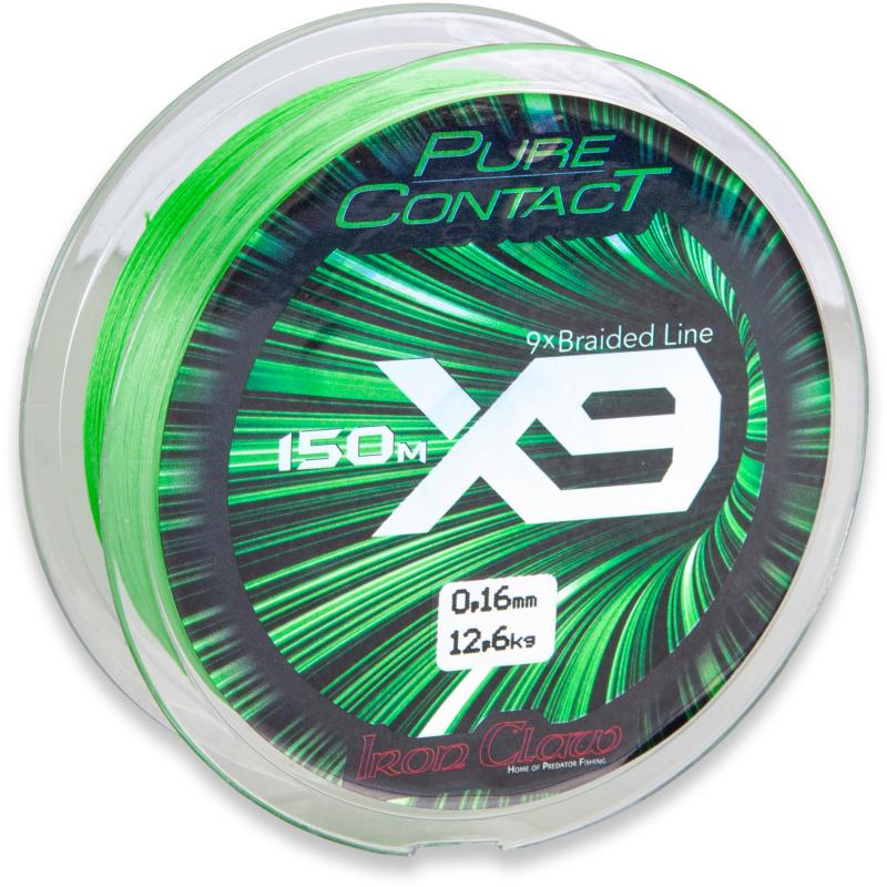 Iron Claw Pure Contact X9 Green 1500m 0,16mm