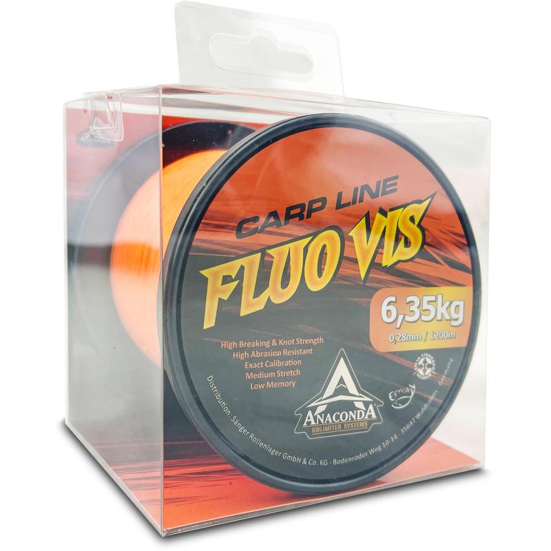 Anaconda Fluovis Ligne Carpe Orange 1.200m / 0,28mm