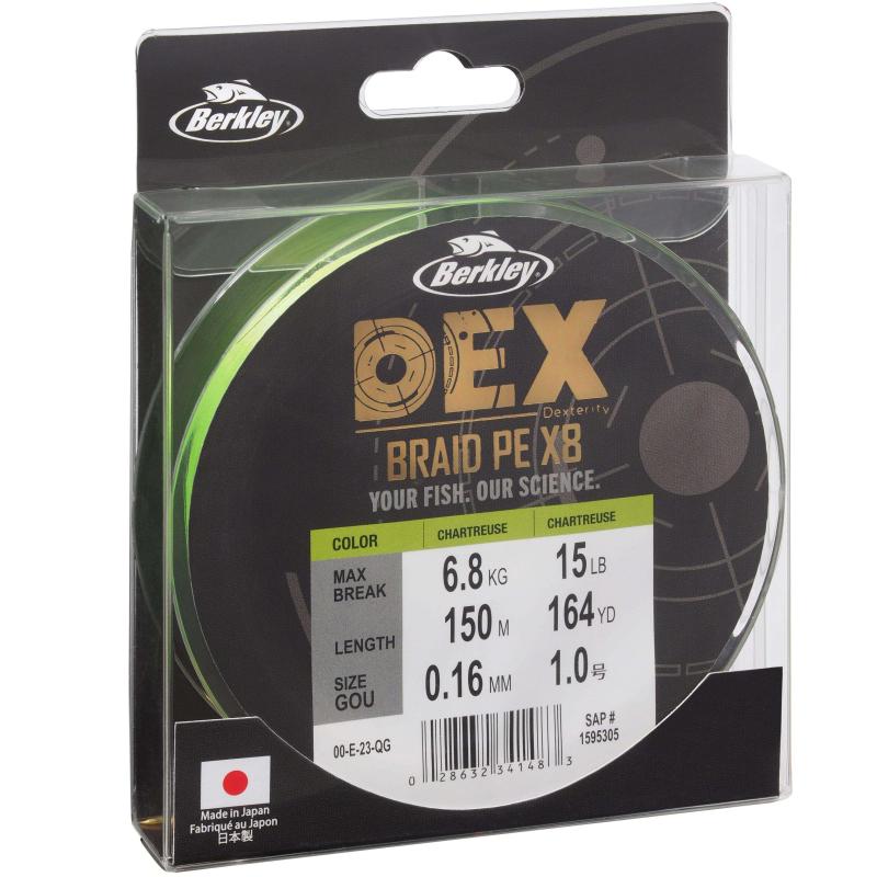Berkley Berkley Dex X8 Pe .04Mm 150M 4.1Kg Charbon