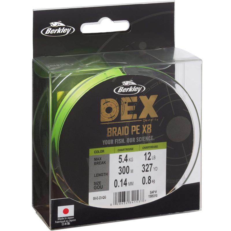 Berkley Berkley Dex X8 Pe .04Mm 300M 4.1Kg Charbon