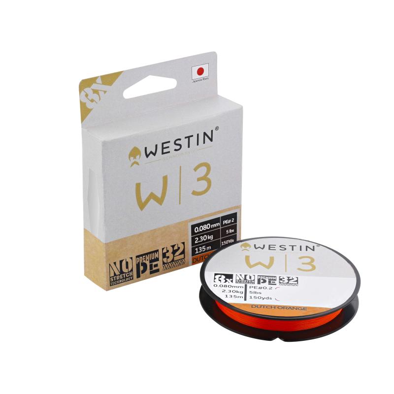 Westin W3 8-Vlecht Nederlands Oranje 1500m 0.08mm 3kg