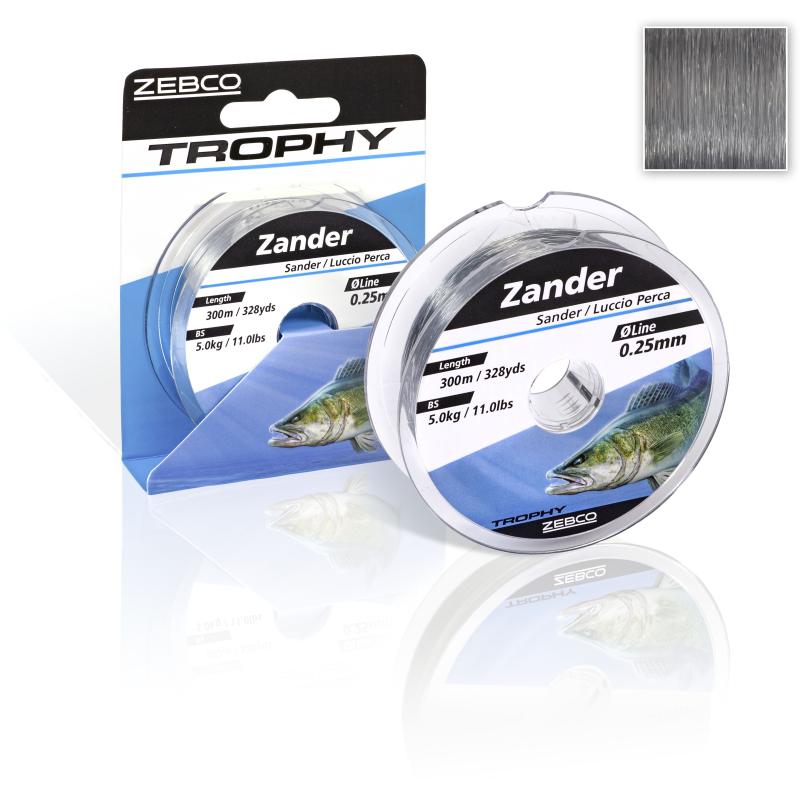 Zebco Ø 0,25mm Trophy Zander L: 300m 328yds 5,0kg / 11,0lbs gray