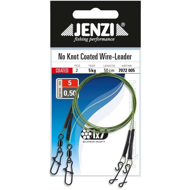 Jenzi 1x7 no-knot steel leader 5kg, 50cm