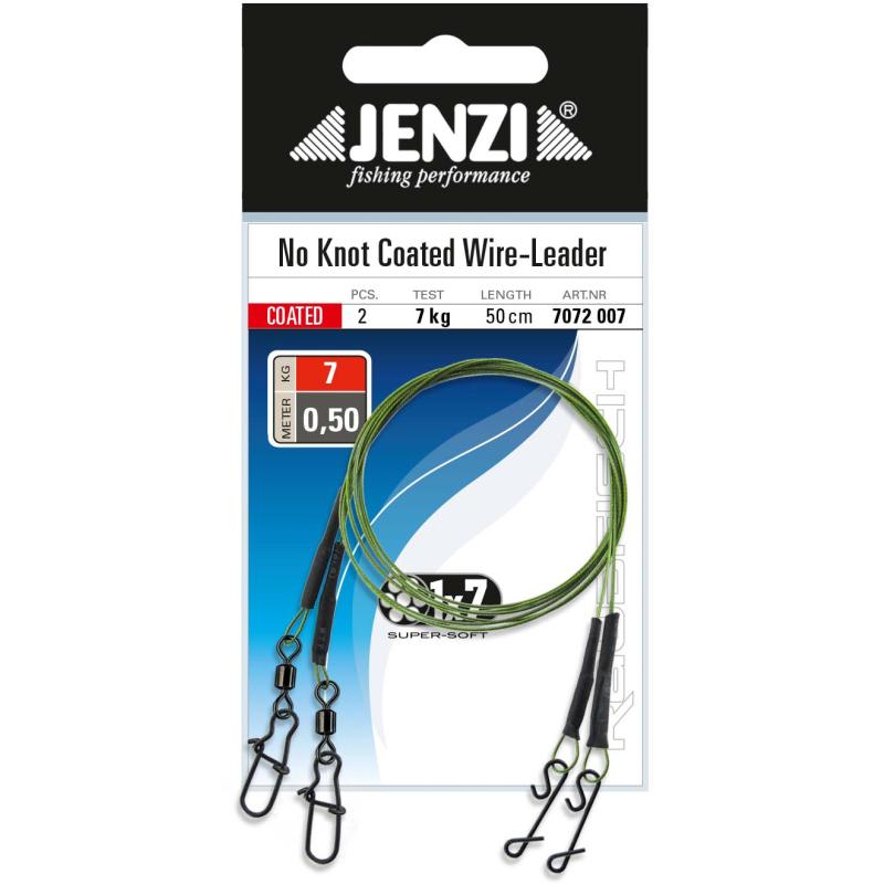 Jenzi 1x7 no-knot steel leader 7kg, 50cm