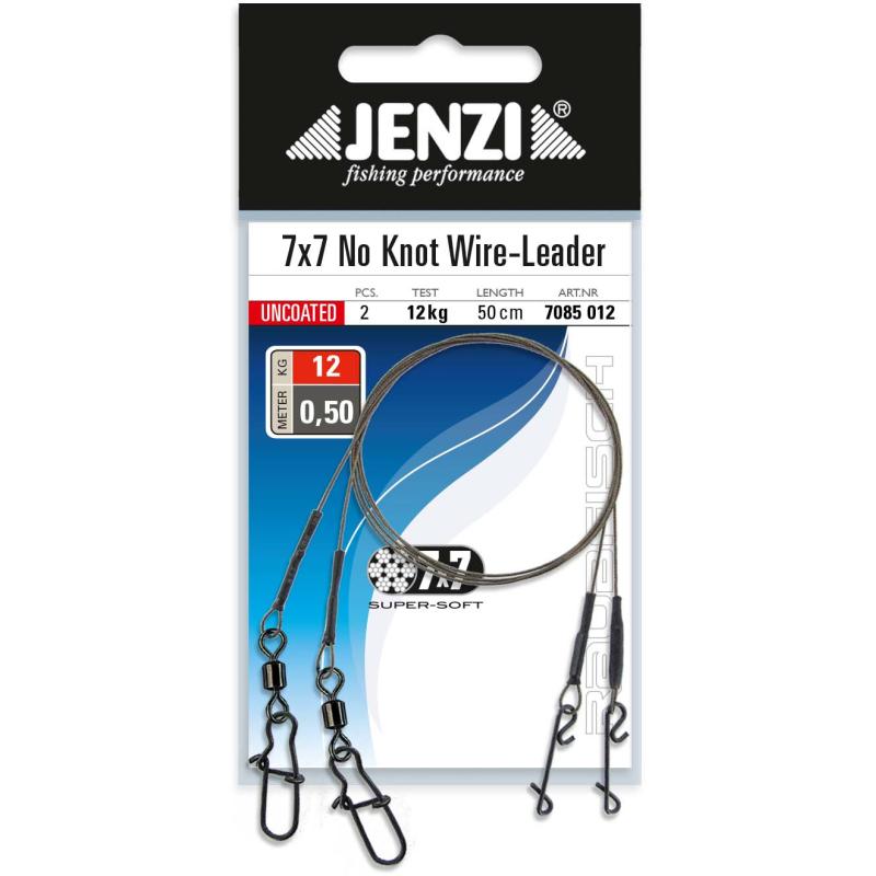 Jenzi 7x7 no-knot steel leader 12kg, 50cm