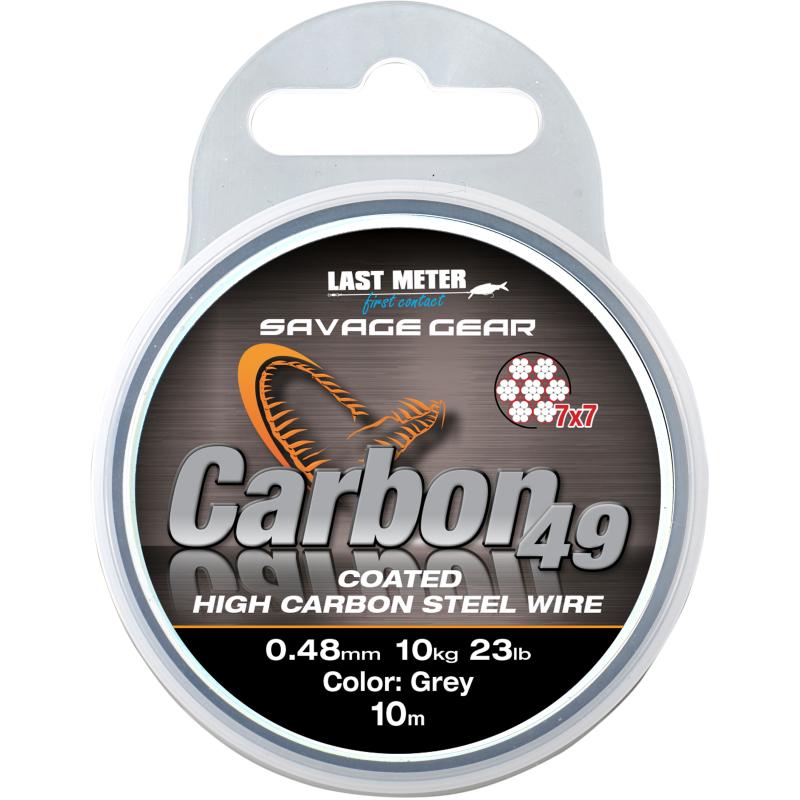 Savage Gear Carbon49 0.48mm 11kg 24lb Coated Gray 10m