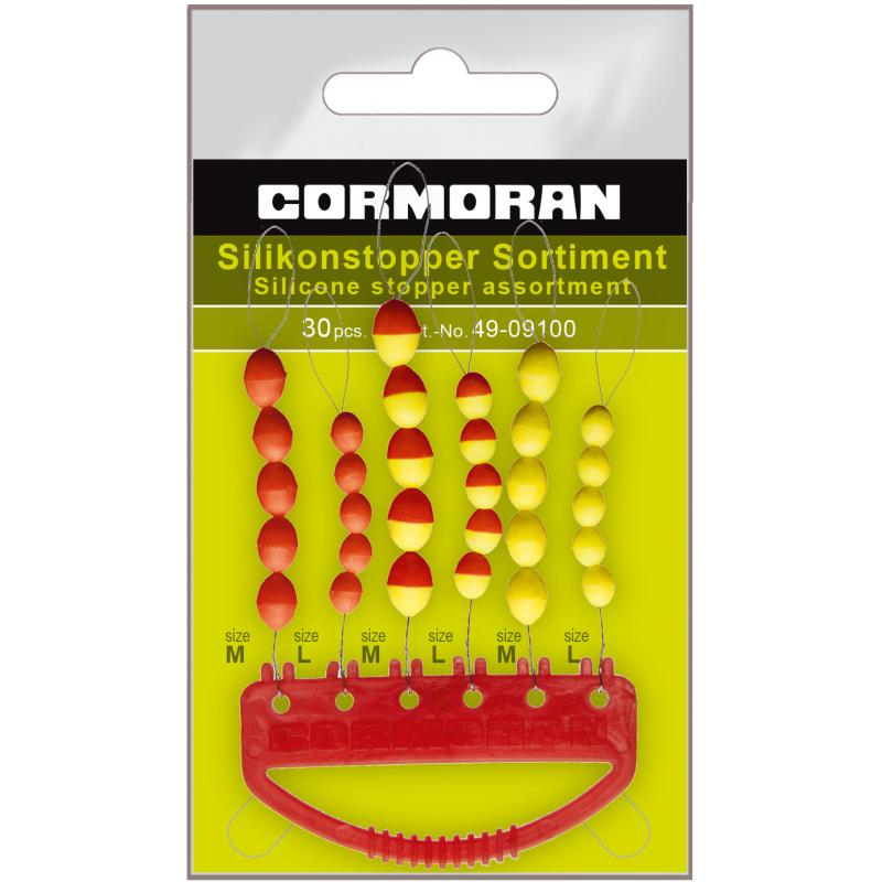 Assortiment de bouchons en silicone Cormoran jaune, rouge ML SB30