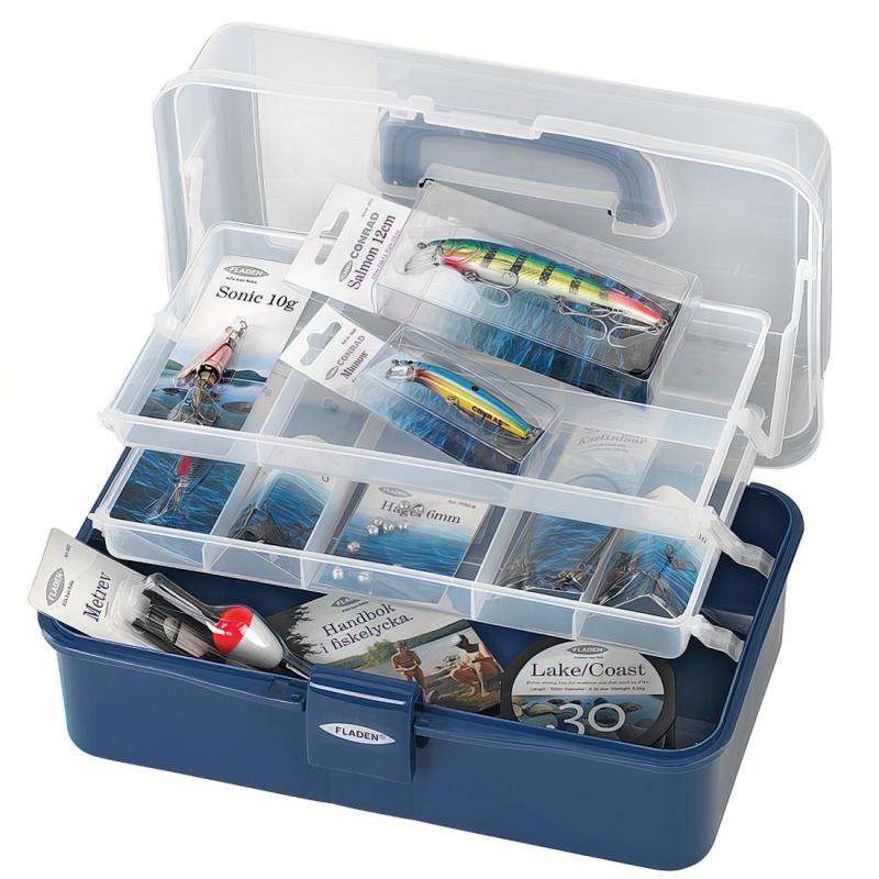 FLADEN tool box with contents 2-Ladig 33x20x15cm for fresh and salt water