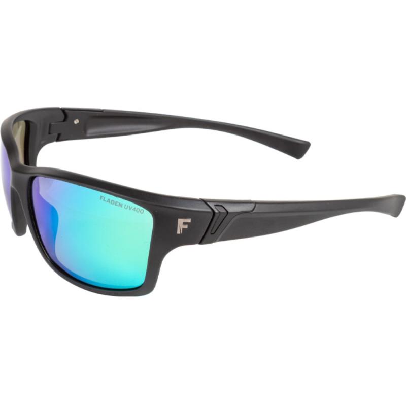 FLADEN sunglasses polarized Floating matt black frame green revo