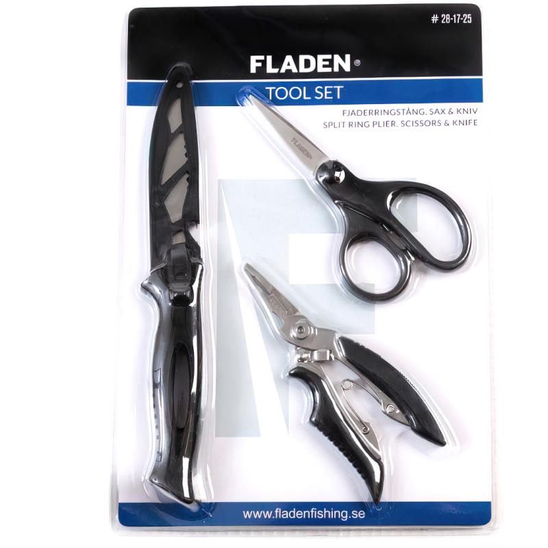 Ensemble d'outils FLADEN avec pince, ciseaux, couteau de poche