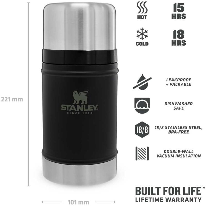 Stanley Classic Food Container Capacité 0,7 L noir mat