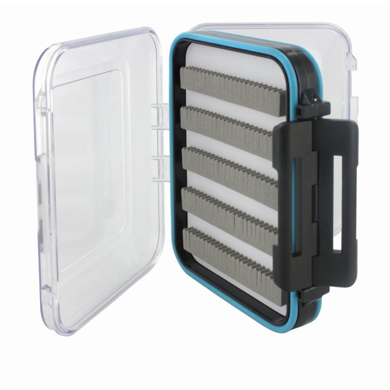 JENZI fly box with 10 compartments, transparent, 125x100x42MM