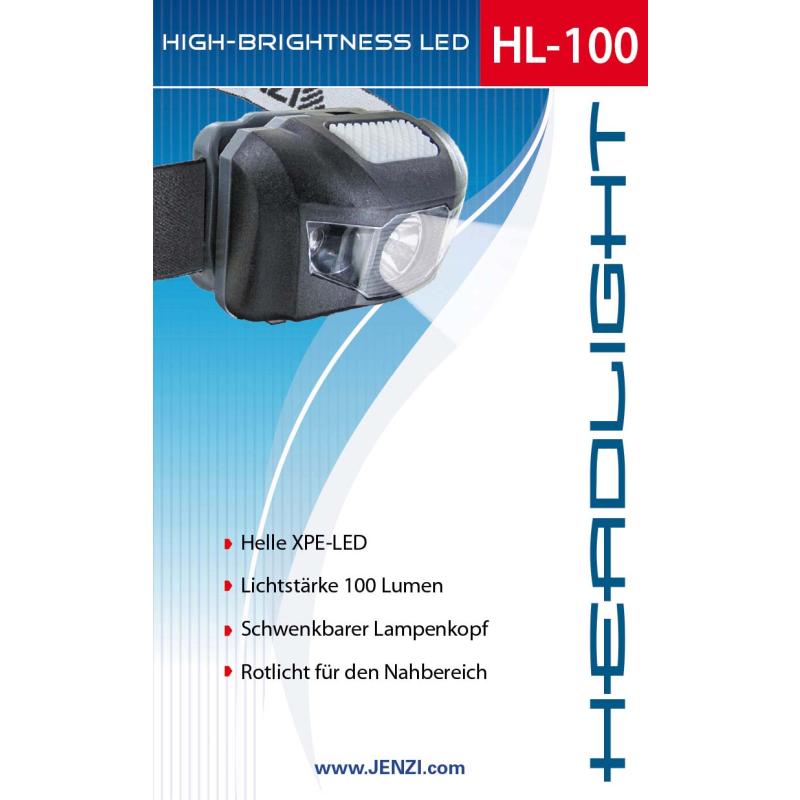 Lampe frontale LED Jenzi, Head Light HL100