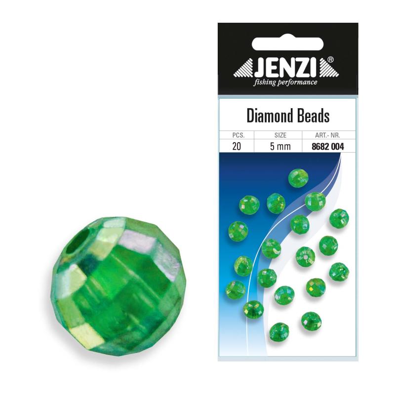 DEGA Diamond Beads, Green, 5mm