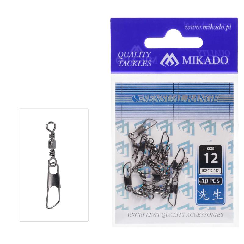 Émerillon barillet Mikado - avec mousqueton de sécurité n°14 Bn - 10 pièces.