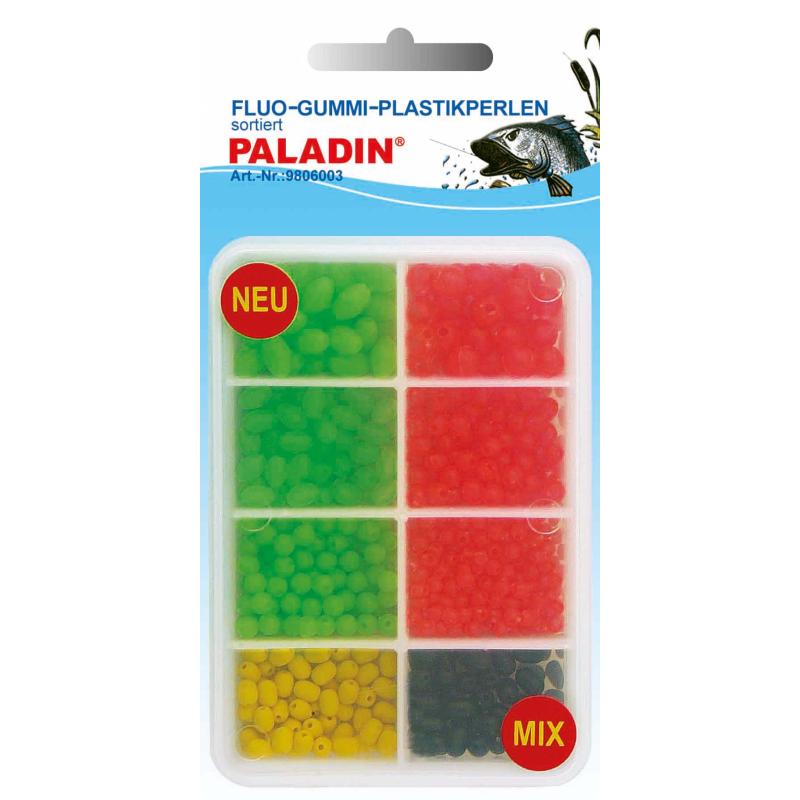 Paladin Fluo rubber plastic beads assorted