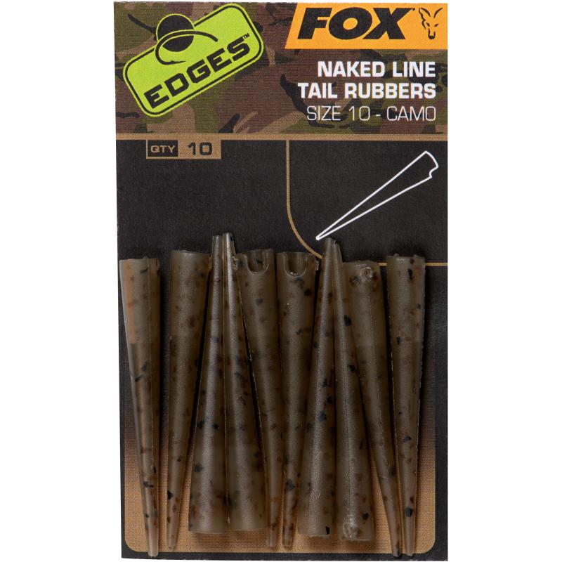 Fox Edges Camo Naked Line staartrubbers maat 10 x 10