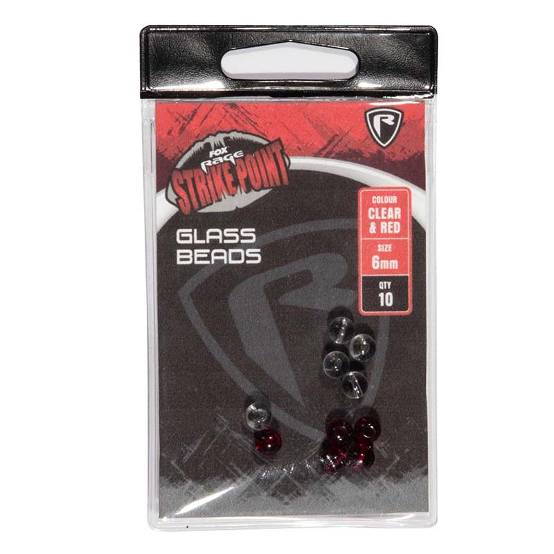Fox Rage SP 6mm Clear and red glass beads