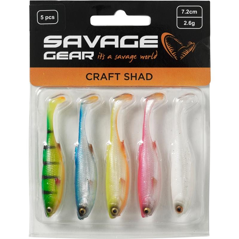 Savage Gear Craft Shad 7.2 cm 2.6 G donkerwatermix 5 stuks