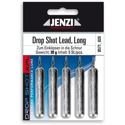 JENZI Drop-Shot Blei long mit Spezial-Wirbel SB-Verpackt Anzahl 6 15,0 g