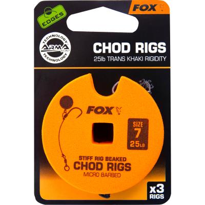 FOX Edge Armapoint stiff rig beaked Chod rigs x 3 25lb 7