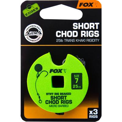 FOX Edge Armapoint stiff rig beaked Chod rigs x 3 25lb sz7 SHORT