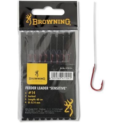 Browning # 16 Feeder Sensitive Leader Hook rouge 3lbs 60cm