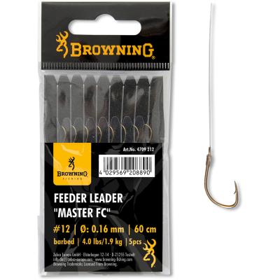 18 Feeder Leader Master FC bronze 1,10kg,2,5lbs 0,12mm 60cm 5Stück