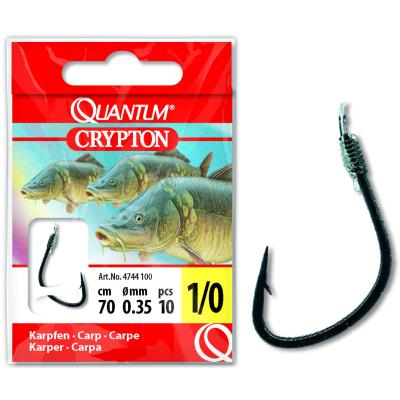 Quantum #6 Crypton Karpfen Vorfachhaken schwarz 0,28mm 70cm 10Stück