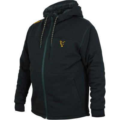 Fox collection Black Orange Sherpa hoodie – M