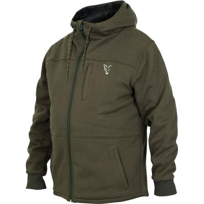 Fox collection Green Silver Sherpa hoodie – S