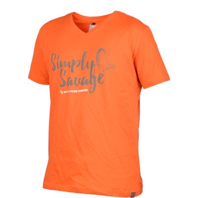 Savage Gear Simply Savage T-shirt met V-hals Oranje L