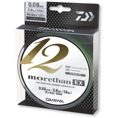 Daiwa Morethan 12 Braid EX+Si lime green 0.10mm 7.3kg 135m