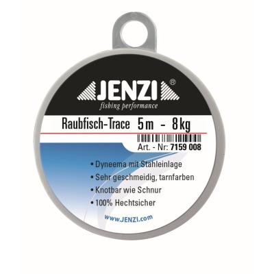 JENZI Raubfisch-Trace, feingeflochtenes Dyneema, 8 Kg, 5 m