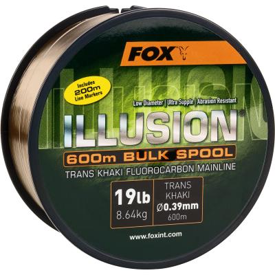 FOX Edges Illusion soft mainline 600m 0.39mm 19lb 8.64kg trans khaki