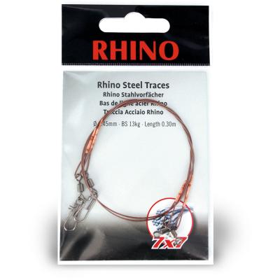 0,35mm Rhino Stahlvorfach 7×7 0,5m 6kg 2 Stück