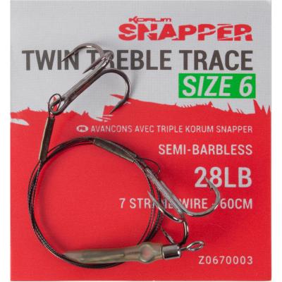 Korum Snapper Twin Treble Trace Size 8