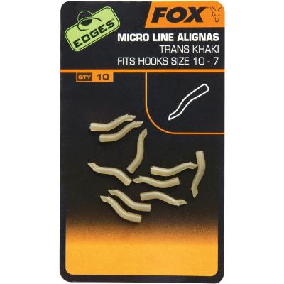 FOX Edges Micro Line Aligner Hook sz 10-7 trans khaki x 10pc